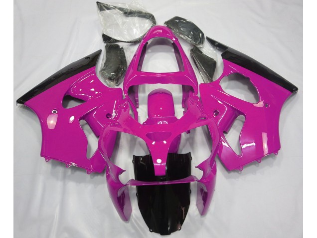 Gloss Pink & Black 2000-2002 ZX6R Motorcycle Fairings