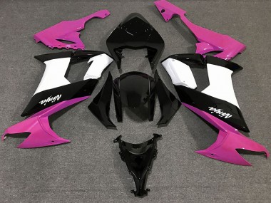 Gloss Pink Black and White 2008-2010 ZX10R Motorcycle Fairings