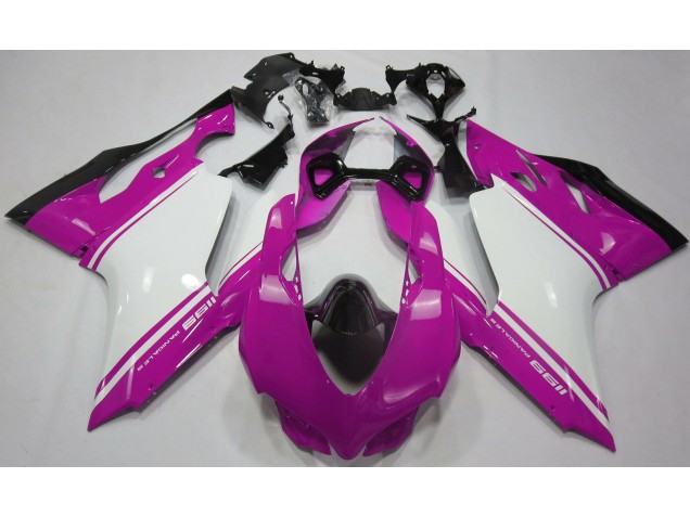 Gloss Pink White and Black 2011-2014 Ducati 1199 Motorcycle Fairings