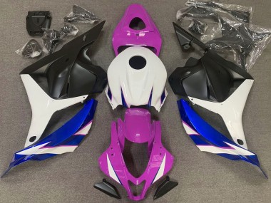 Gloss Pink White and Blue 2009-2012 CBR600RR Motorcycle Fairings