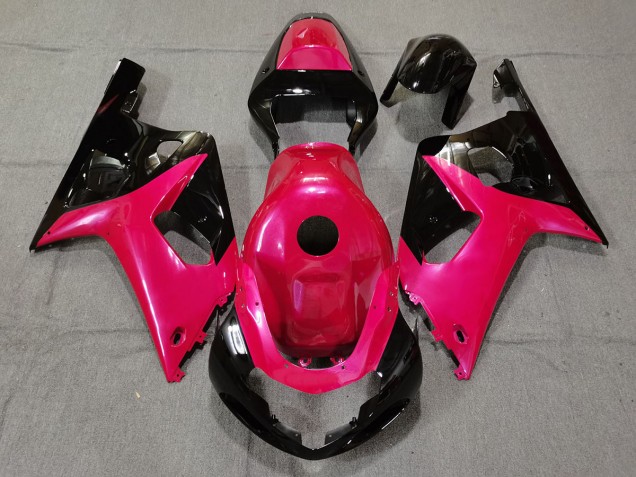 Gloss Pink and Black 2001-2003 GSXR 600-750 Motorcycle Fairings