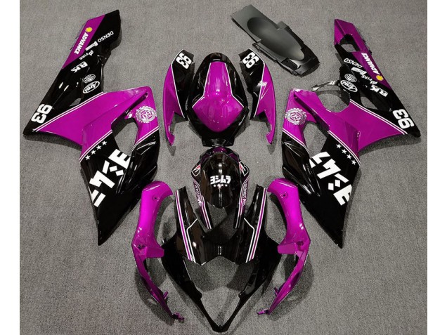 Gloss Pink and Black Custom 2005-2006 GSXR 1000 Motorcycle Fairings