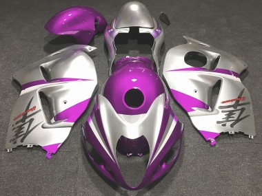 Gloss Pink and Silver 1997-2007 GSXR 1300 Hayabusa Motorcycle Fairings