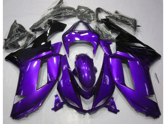 Gloss Purple & Black 2007-2008 ZX6R Motorcycle Fairings