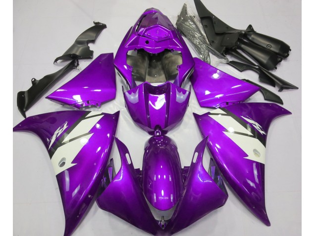 Gloss Purple & White 2012-2014 R1 Motorcycle Fairings