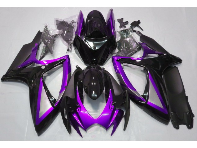 Gloss Purple and Black 2006-2007 GSXR 600-750 Motorcycle Fairings