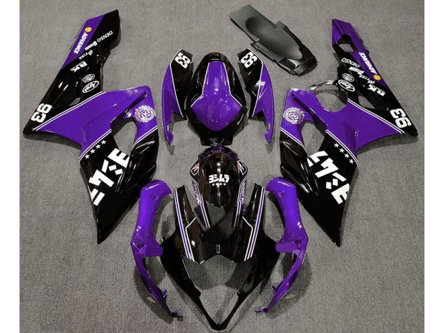 Gloss Purple and Black Custom 2005-2006 GSXR 1000 Motorcycle Fairings