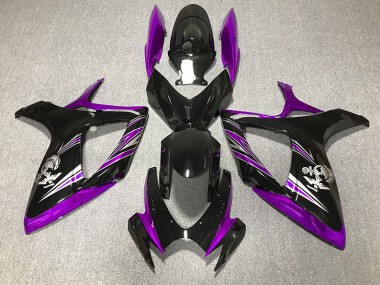 Gloss Purple and Black Design 2006-2007 GSXR 600-750 Motorcycle Fairings