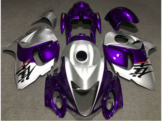 Gloss Purple and Silver 2008-2020 GSXR 1300 Hayabusa Motorcycle Fairings