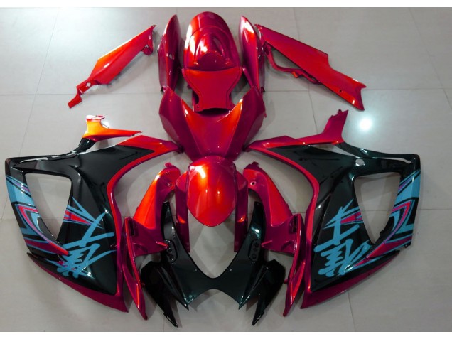 Gloss Red & Black 2006-2007 GSXR 600-750 Motorcycle Fairings
