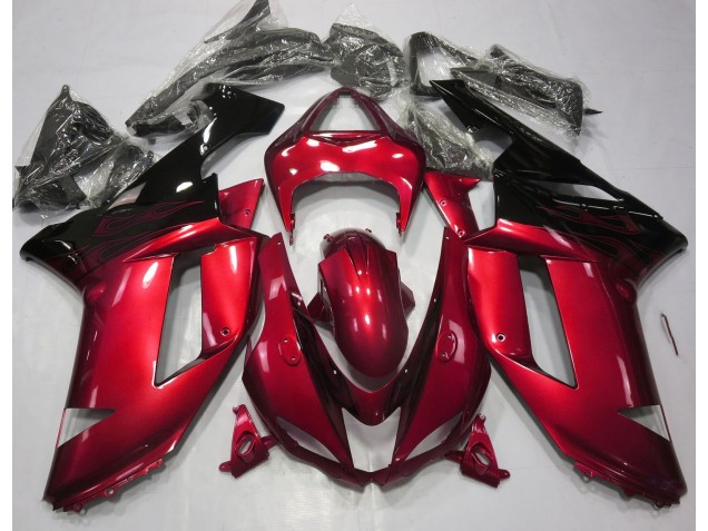 Gloss Red & Black 2007-2008 ZX6R Motorcycle Fairings