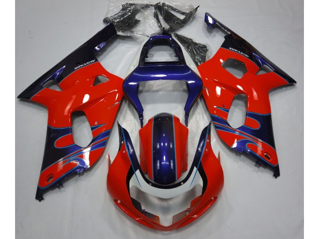 Gloss Red & Blue 2001-2003 GSXR 600-750 Motorcycle Fairings