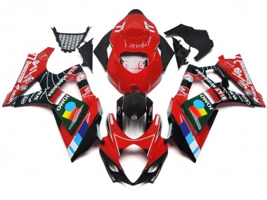 Gloss Red Multi Color 2007-2008 GSXR 1000 Motorcycle Fairings