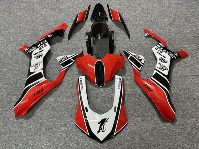 Gloss Red & White 2015-2019 R1 Motorcycle Fairings