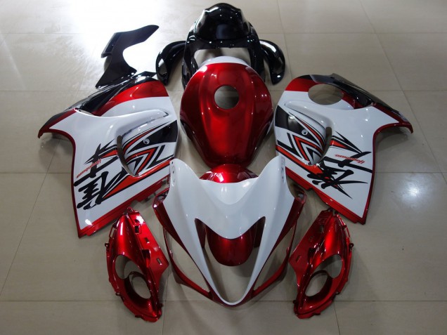 Gloss Red & White Design 2008-2020 GSXR 1300 Hayabusa Motorcycle Fairings
