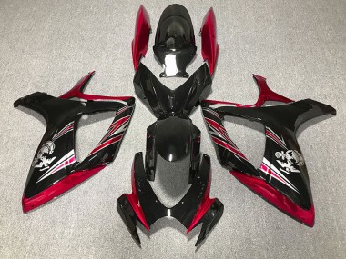Gloss Red and Black Design 2006-2007 GSXR 600-750 Motorcycle Fairings