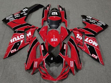 Gloss Red and Black Motul 2011-2024 GSXR 600-750 Motorcycle Fairings