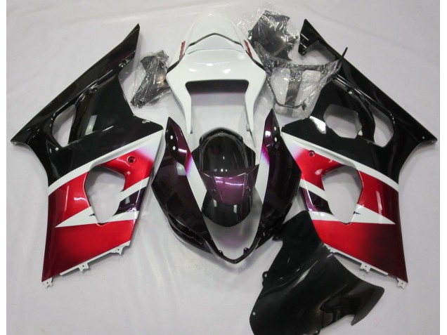 Gloss Red and White 2003-2004 GSXR 1000 Motorcycle Fairings