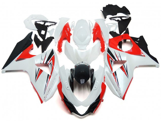 Gloss Red with White and black Custom Style 2009-2016 GSXR 1000 Motorcycle Fairings