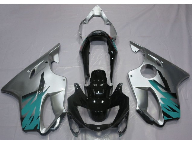 Gloss Silver & Teal 1999-2000 CBR600 F4 Motorcycle Fairings