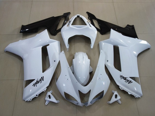 Gloss White 2007-2008 ZX6R Motorcycle Fairings