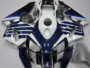 Gloss White & Blue Fade 2003-2004 CBR600RR Motorcycle Fairings