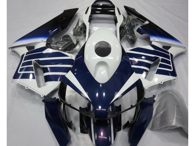 Gloss White & Blue Fade 2003-2004 CBR600RR Motorcycle Fairings