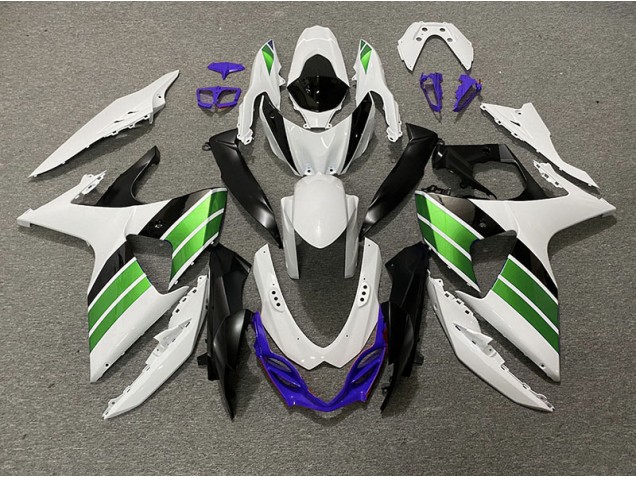 Gloss White Green Black and Purple 2009-2016 GSXR 1000 Motorcycle Fairings Gloss White Green Black and Purple 2009-2016 GSXR 1000 Motorcycle Fairings