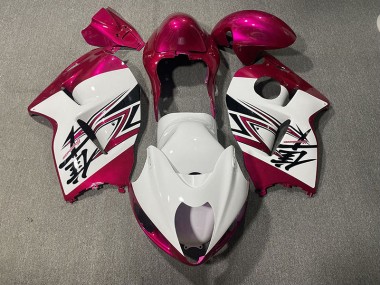Gloss White & Pink 1997-2007 GSXR 1300 Hayabusa Motorcycle Fairings