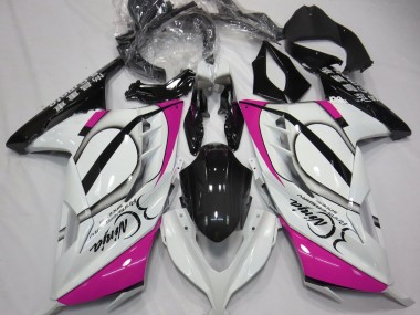 Gloss White & Pink 2013-2018 Ninja 300 Motorcycle Fairings