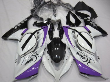 Gloss White & Purple 2013-2018 Ninja 300 Motorcycle Fairings