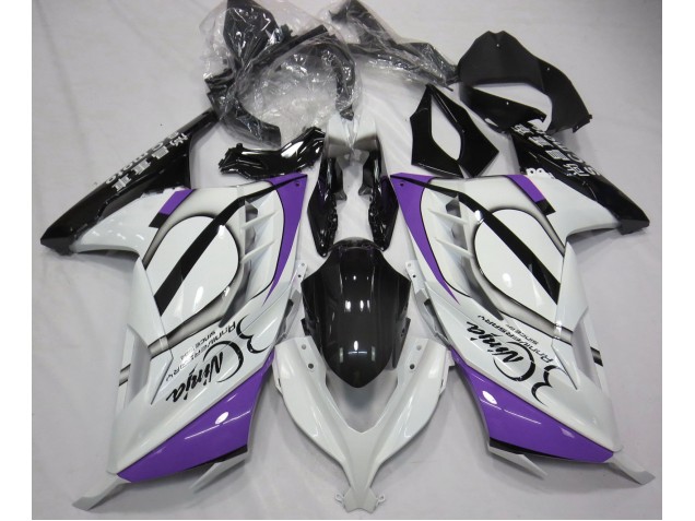 Gloss White & Purple 2013-2018 Ninja 300 Motorcycle Fairings Gloss White & Purple 2013-2018 Ninja 300 Motorcycle Fairings