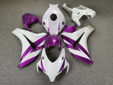 Gloss White & Purple Trim 2008-2011 CBR1000RR Motorcycle Fairings
