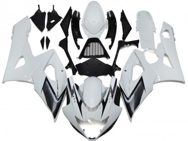 Gloss White Style with Silver Hints 2005-2006 GSXR 1000 Motorcycle Fairings