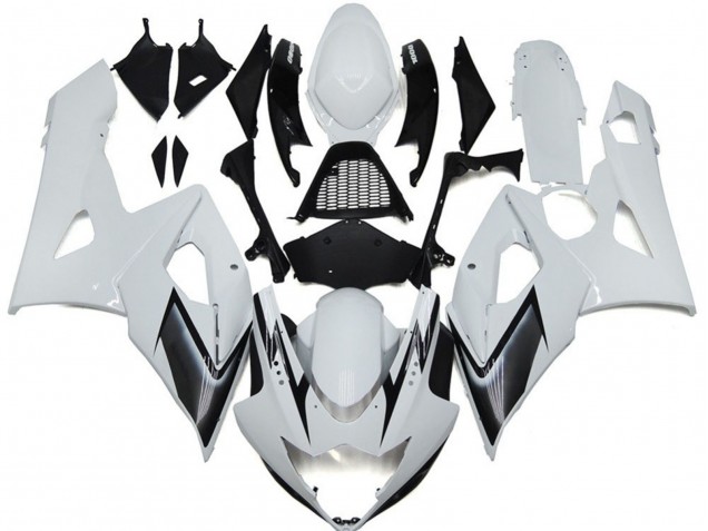 Gloss White Style with Silver Hints 2005-2006 GSXR 1000 Motorcycle Fairings