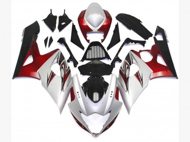 Gloss White Style with Silver Hints and Bronze 2005-2006 GSXR 1000 Motorcycle Fairings