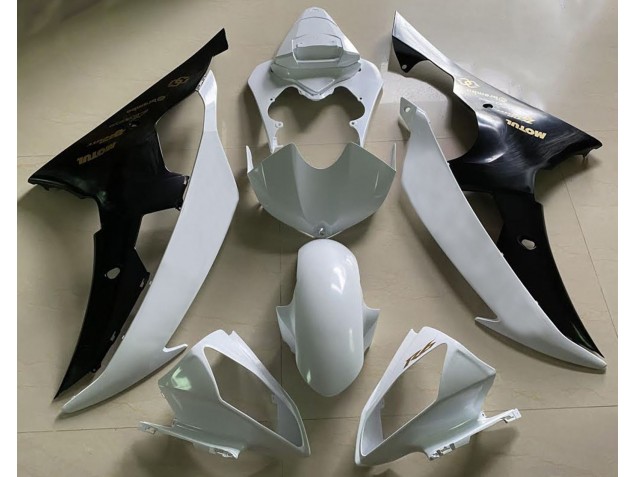 Gloss White and Black & Gold 2008-2016 R6 Motorcycle Fairings
