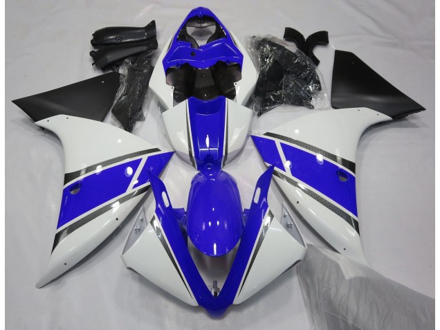 Gloss White and Blue 2009-2011 R1 Motorcycle Fairings
