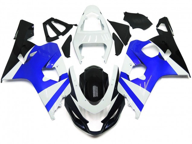 Gloss White and Gloss Blue 2004-2005 GSXR 600-750 Motorcycle Fairings