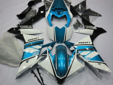 Gloss White and Light Blue 2007-2008 R1 Motorcycle Fairings
