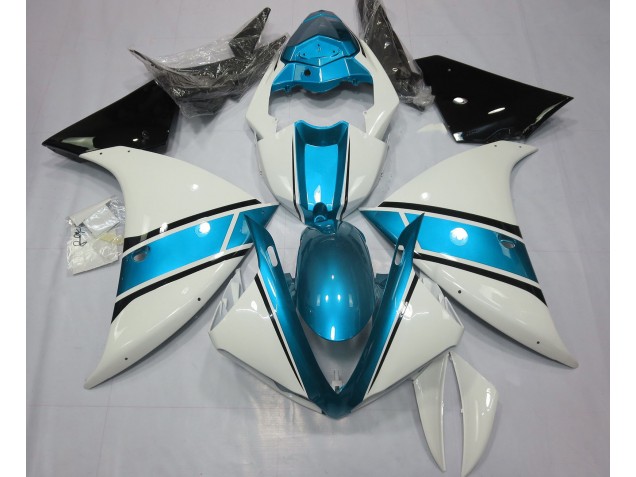 Gloss White and Light Blue 2009-2011 R1 Motorcycle Fairings Gloss White and Light Blue 2009-2011 R1 Motorcycle Fairings