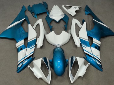 Gloss White and Light Blue OEM Style 2008-2016 R6 Motorcycle Fairings