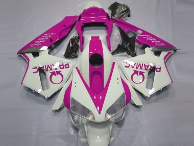 Gloss White and Pink PRAMAC 2003-2004 CBR600RR Motorcycle Fairings