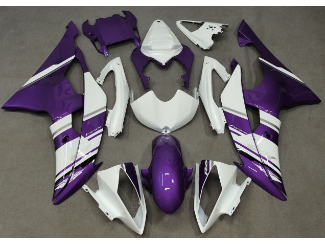 Gloss White and Purple OEM Style 2008-2016 R6 Motorcycle Fairings