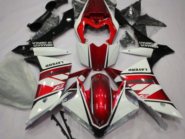 Gloss White and Red 2007-2008 R1 Motorcycle Fairings