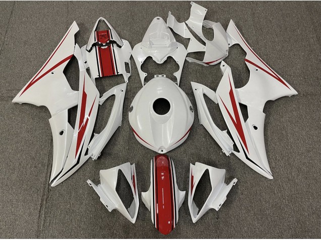 Gloss White and Red 2008-2016 R6 Motorcycle Fairings Gloss White and Red 2008-2016 R6 Motorcycle Fairings