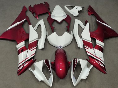 Gloss White and Red OEM Style 2008-2016 R6 Motorcycle Fairings