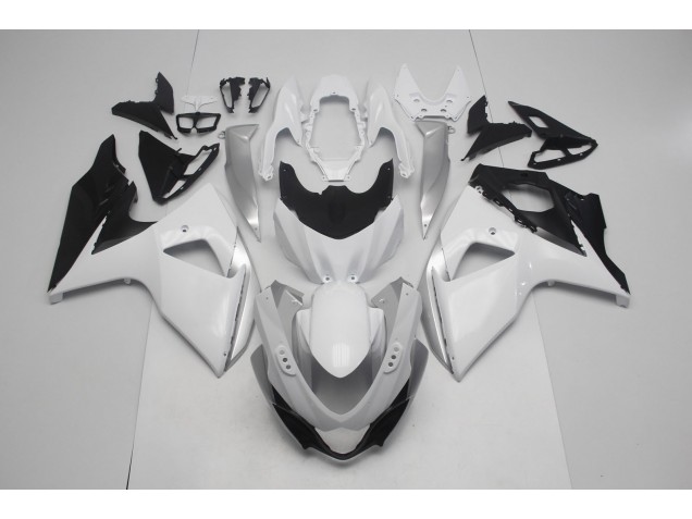 Gloss White and Silver 2009-2016 GSXR 1000 Motorcycle Fairings