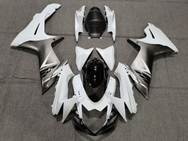 Gloss White and Silver Style 2011-2024 GSXR 600-750 Motorcycle Fairings