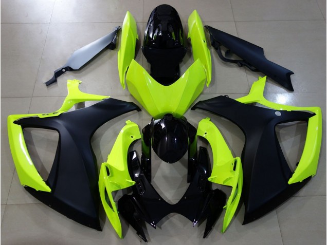 Gloss Yellow & Black 2006-2007 GSXR 600-750 Motorcycle Fairings